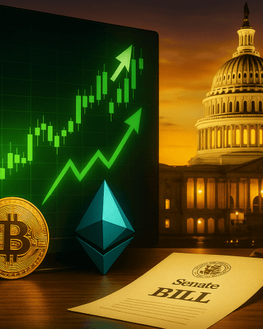 Bitcoin și Ethereum înregistrează creșteri majore după avansarea proiectului de lege în Senatul american