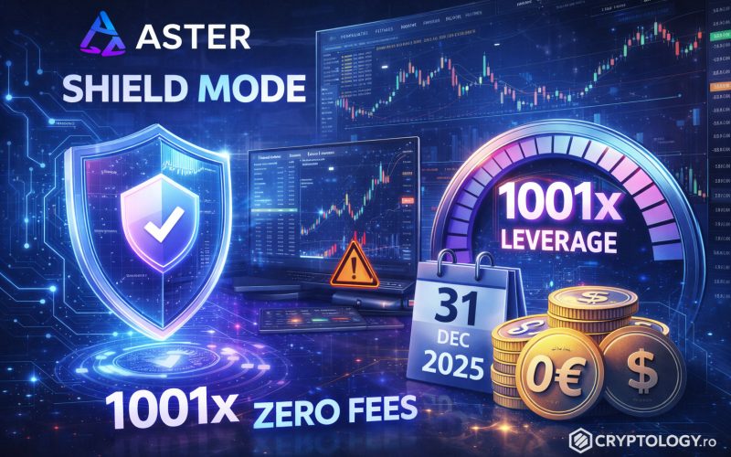 Aster introduce Shield Mode: tranzacționare protejată pentru perpetuals, cu până la 1001x și comisioane zero până la 31 decembrie 2025