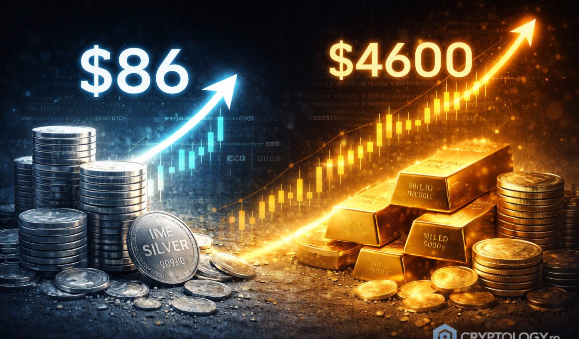 Argintul sparge toate recordurile și trece de 86 de dolari, aurul depășește 4.600 de dolari