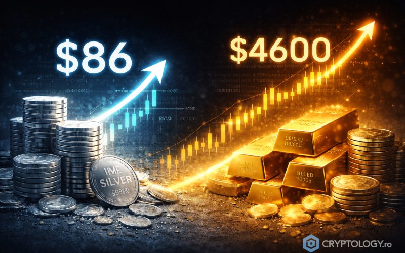 Argintul sparge toate recordurile și trece de 86 de dolari, aurul depășește 4.600 de dolari