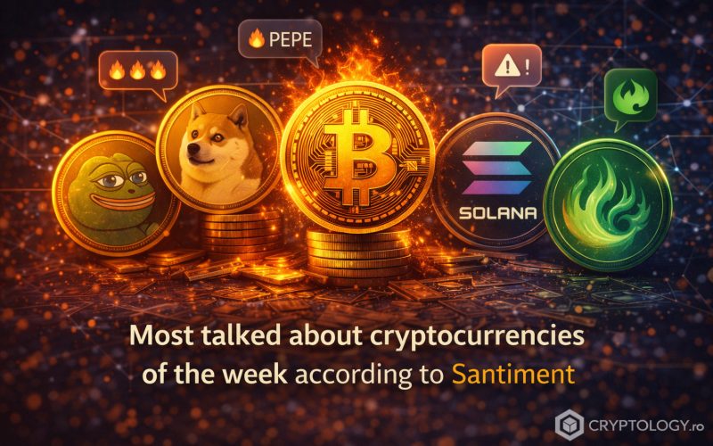 Criptomonedele care au dominat conversațiile ultimei săptămâni conform datelor Santiment