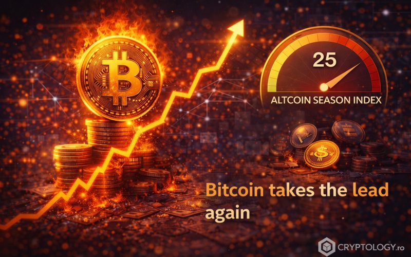 Indicele Altcoin Season a coborât la 25 de puncte. Bitcoin preia din nou conducerea pieței