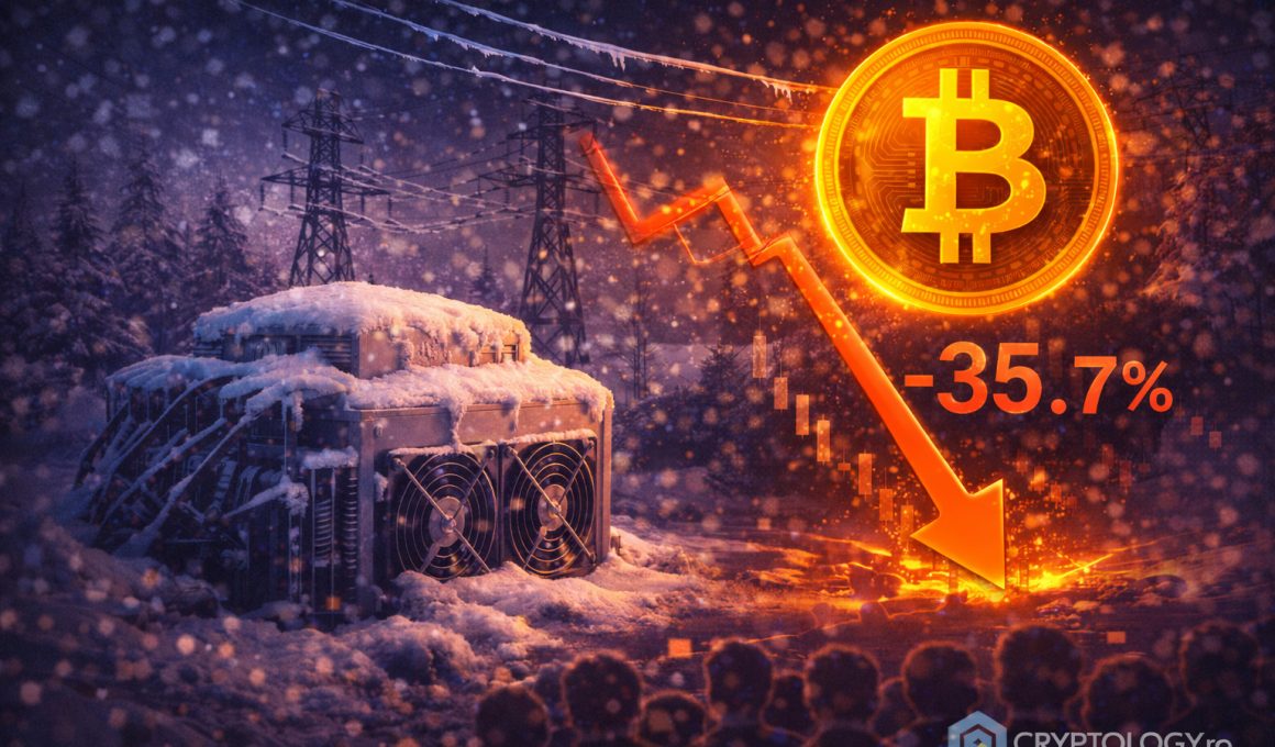 Puterea de calcul a Bitcoin s-a prăbușit brusc după furtuna de iarnă din America