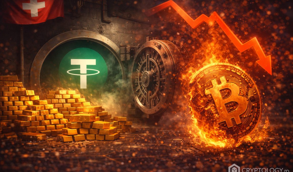 Tether depozitează tone de aur într-un buncăr elvețian din Războiul Rece, iar Bitcoin pierde tot mai mult teren