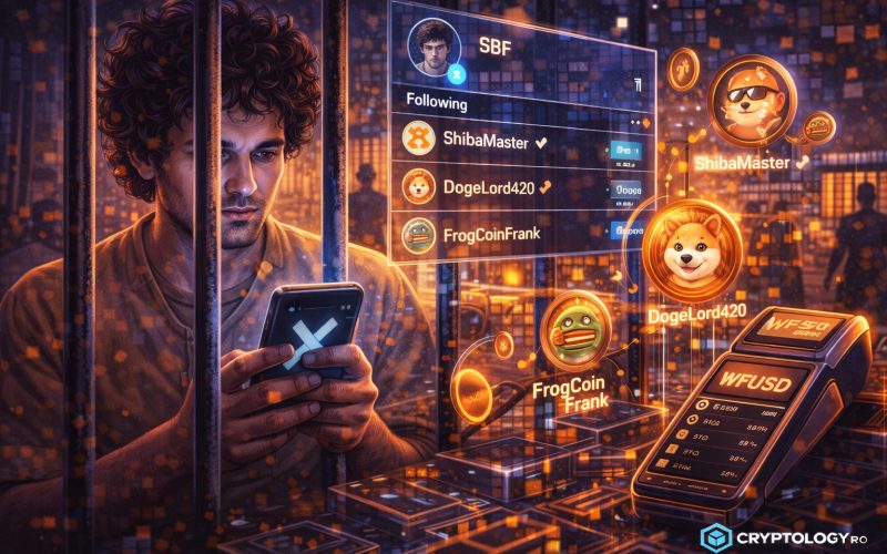 Contul de X al lui Sam Bankman-Fried urmărește promotori de memecoins din închisoare
