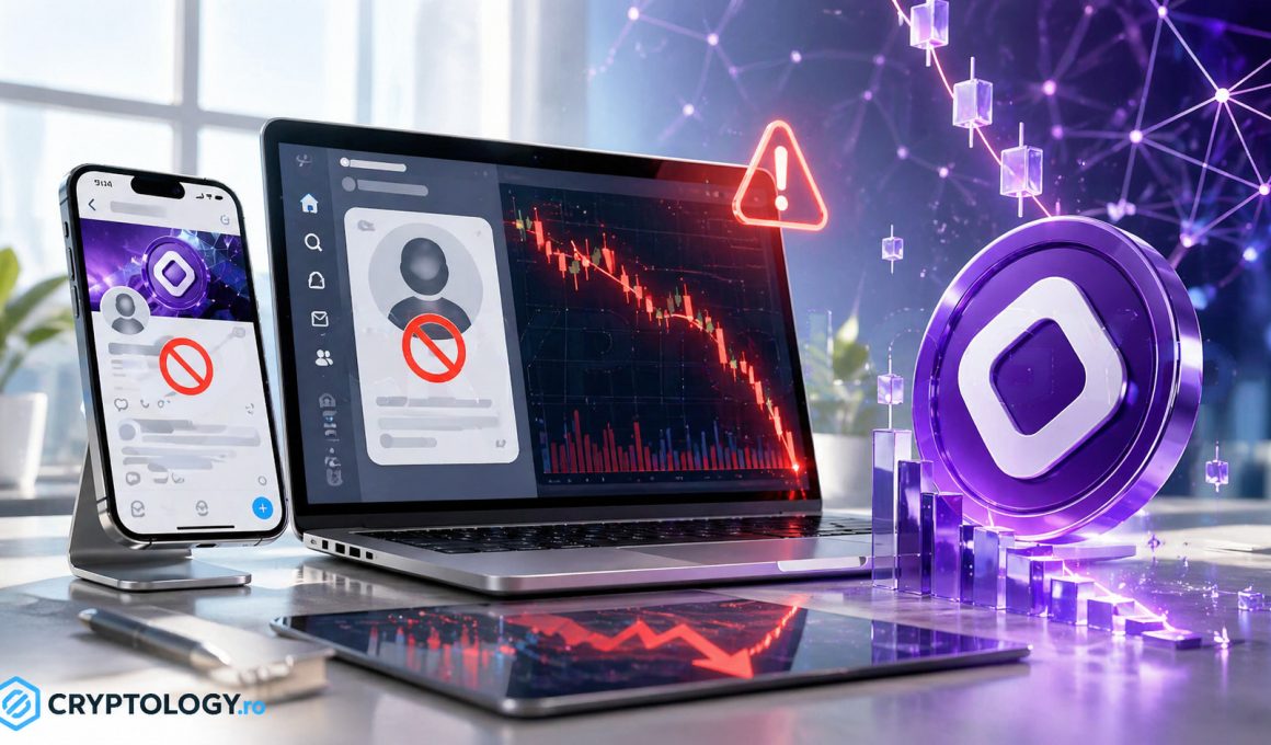 X suspendă contul oficial Monad și prețul tokenului MON cade brusc