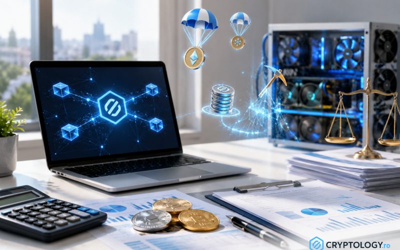 Staking, airdrop și mining în fața fiscului român