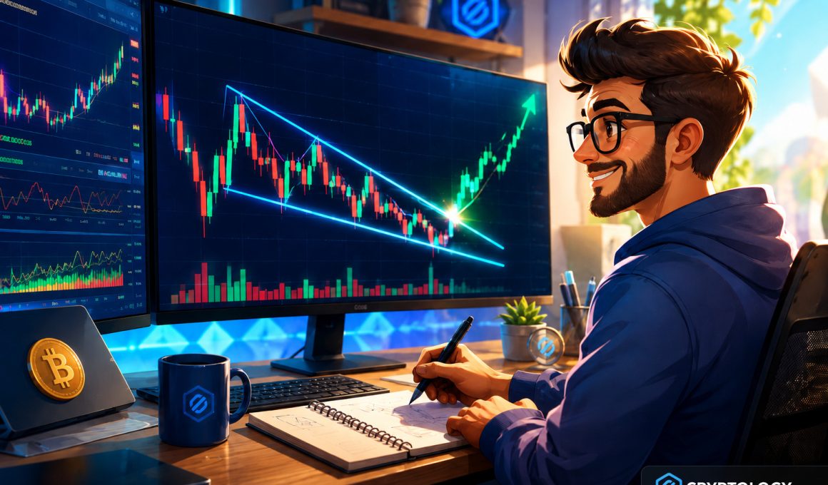 Ce este modelul falling wedge și ce faci când apare pe graficul unei criptomonede