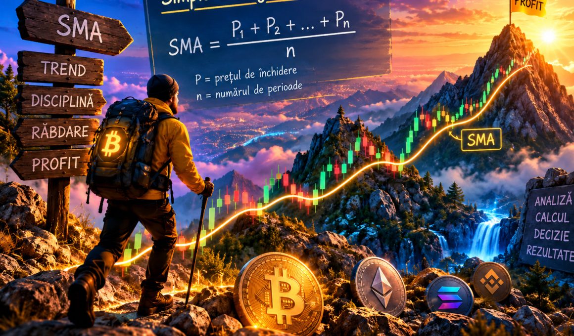 Media mobilă simplă (SMA) în crypto, cum se calculează și cum o folosești